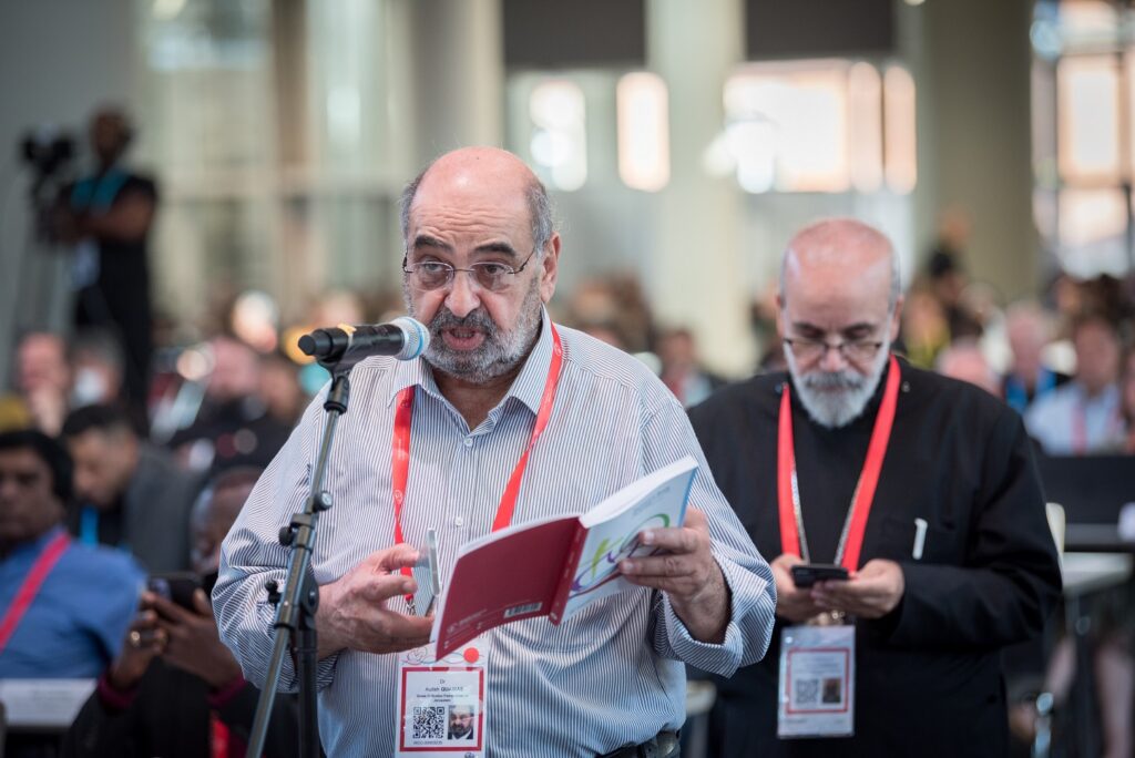 Dr. Audeh Qauswas speaking at WCC 11th congress in Germany