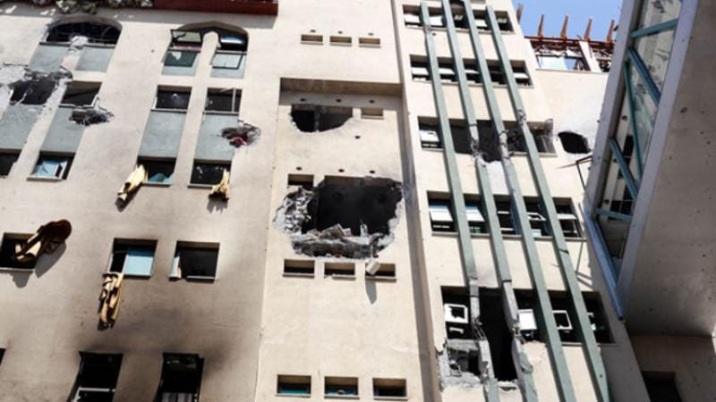 قصف الكلية الجامعية بغزة