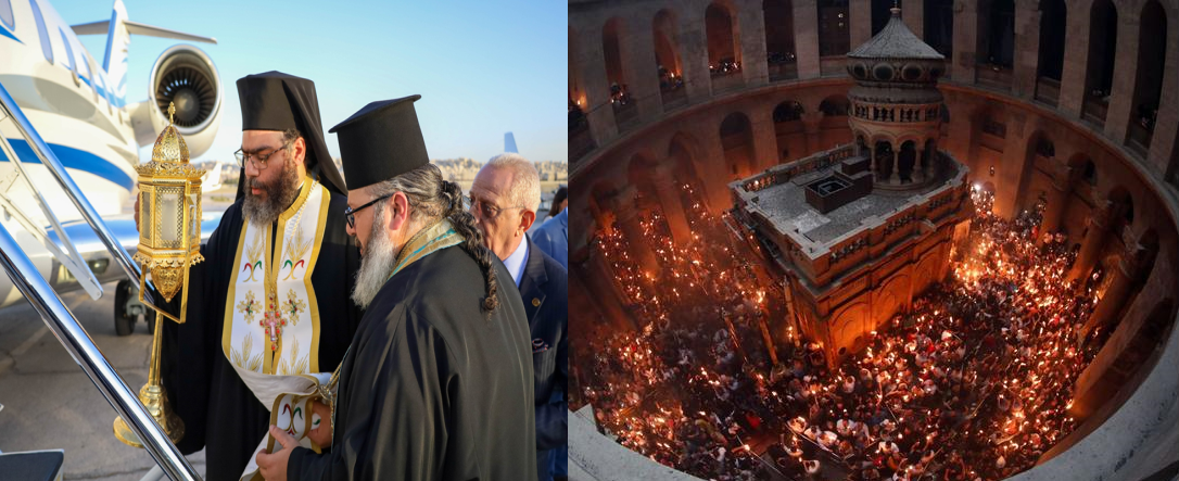 فيض النور من كنيسة القيامة في القدس الى العالم- فيديوهات وصور