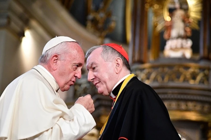 الكاردينال بارولين مع البابا فرنسيس Cardinal Paroline with Pope Francis