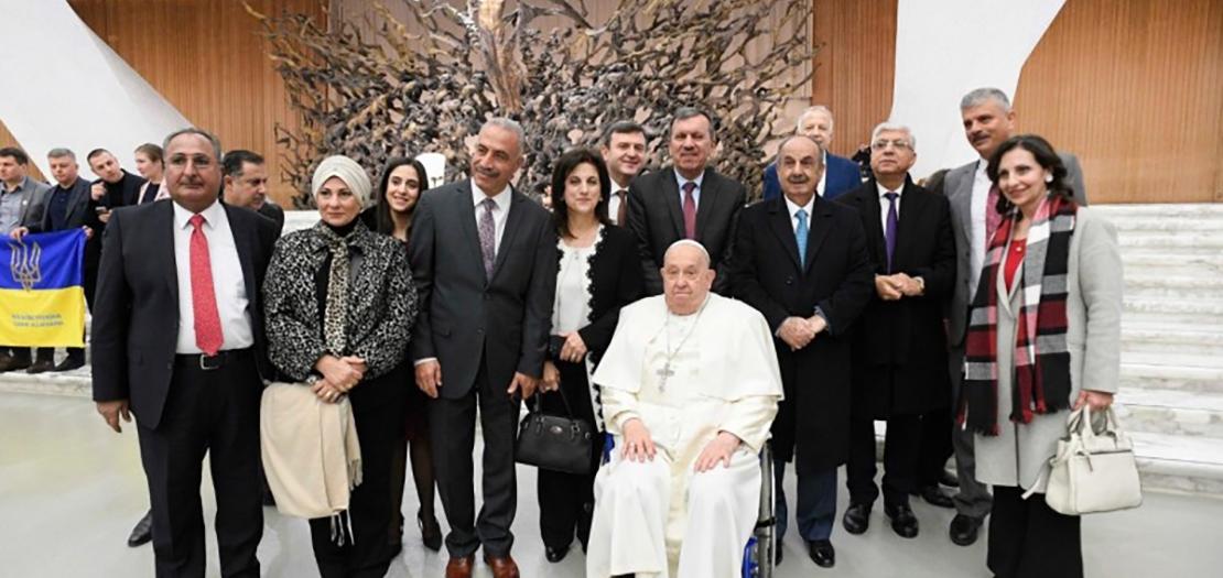 الوفد النيابي الأردني مع قداسة البابا في دولة الفاتيكان