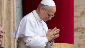 Pope Leo praying for peace in his first Sunday homily