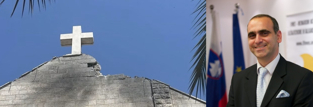 left the Holy Family Church in Gaza, right ICC's Wadie AbuNassar
