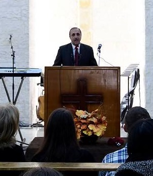 Reverend Noor Sahwaneh in Alliance Church, Mafraq, Jordan