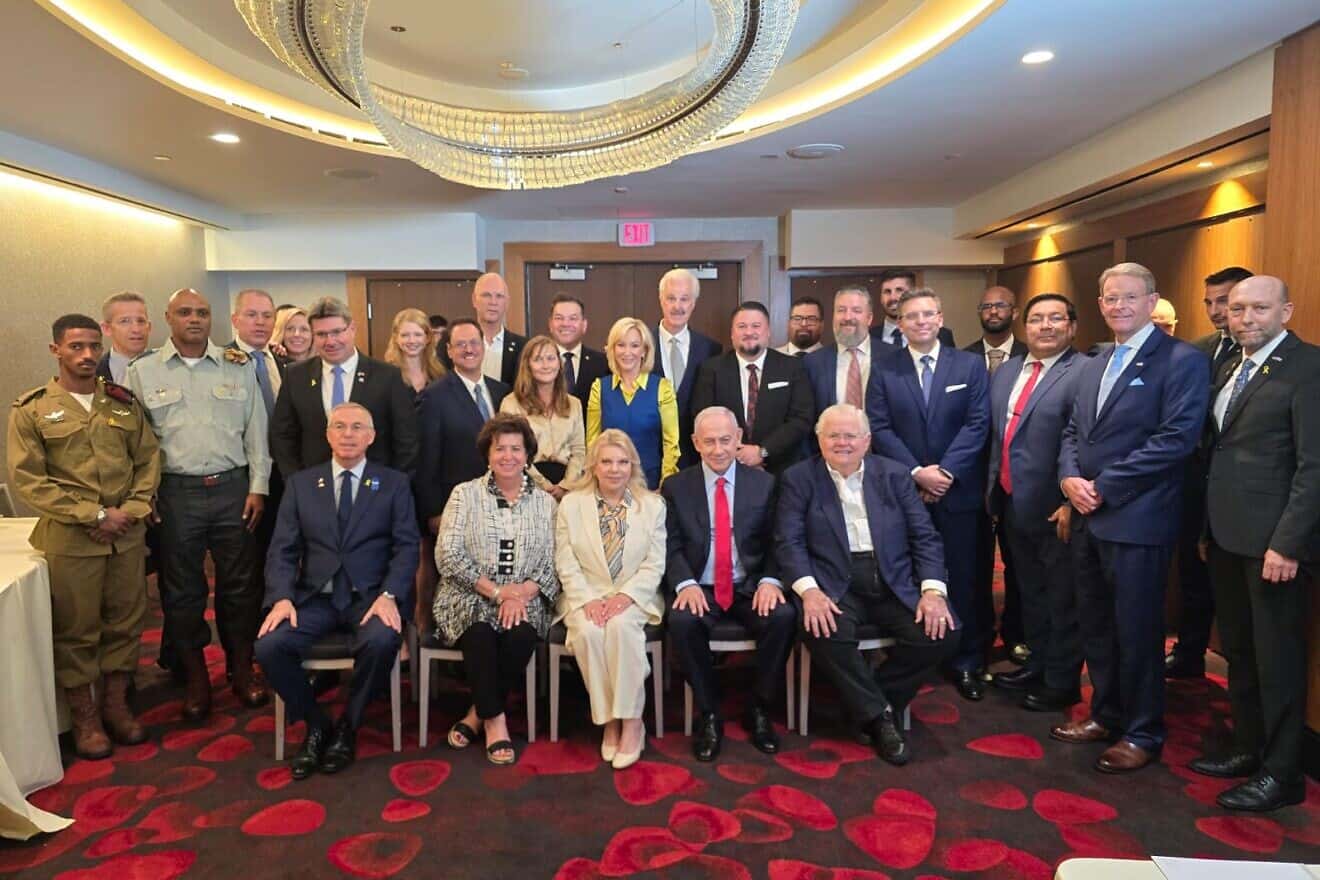 Benjamin Netanyahu meets with Evangelical Christian leaders in Washington on July 23, 2024.