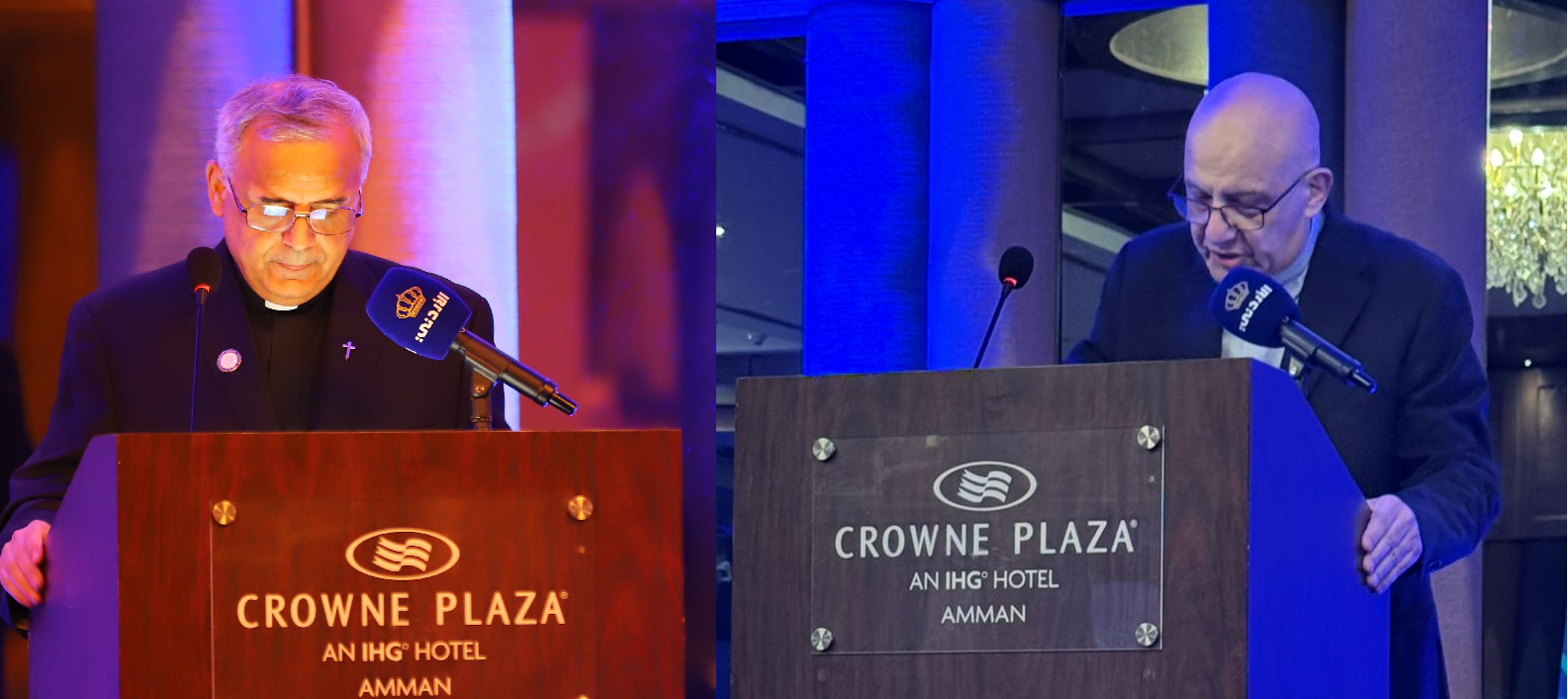 من اليمين القسّ شارلي قسطه والقسّ نبيه عباسي