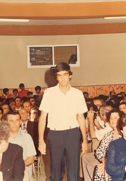 In seventh grade. Photo taken by a photogrpher who came from Jerusalem and interviewed him for an American publication