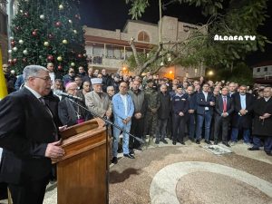 The tree was relite in a powerful public display of support