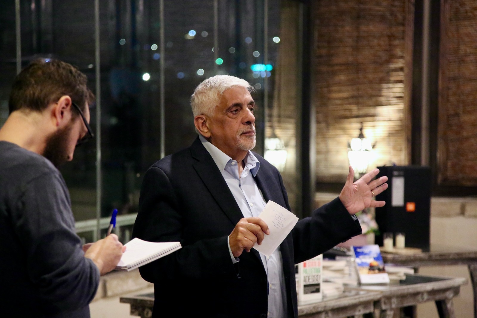 Daoud Kuttab and to his right Italian journalist Stefano Nanni