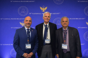 From right: Rev. Dr. Nabeeh Abbasi, Rev. Dr. Imad Shehadeh, Rev. Dr. Rami Halaseh