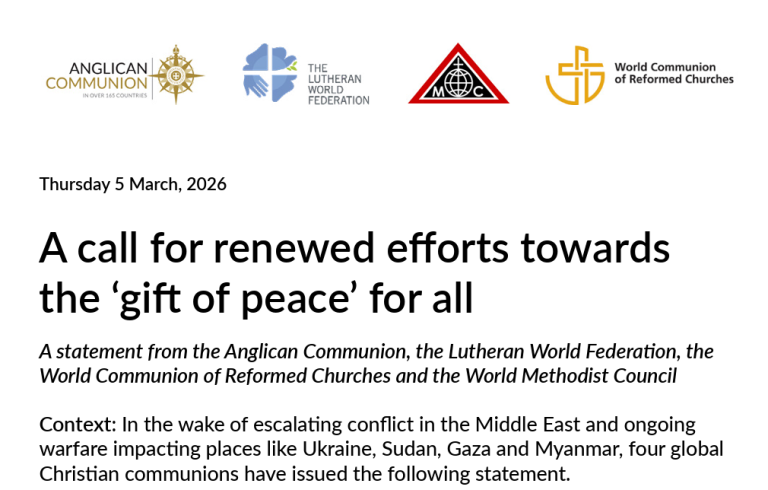 صورة عن البيان مع لوجوهات المؤسسات الكنسية المشاركة