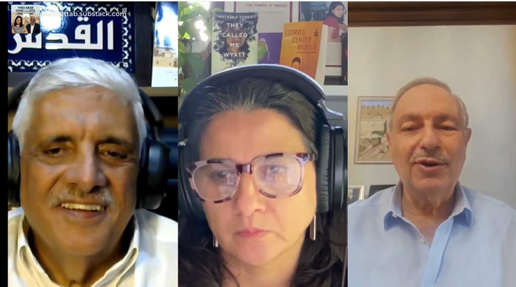 from left: Daoud Kuttab, Natasha Tynes, Michael Nazzal
